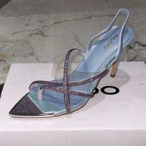 ALDO Women's Strappy Heels - Silver and Blue